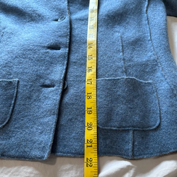 Periwinkle and light brown wool jacket from Eileen fisher. - Picture 6 of 6